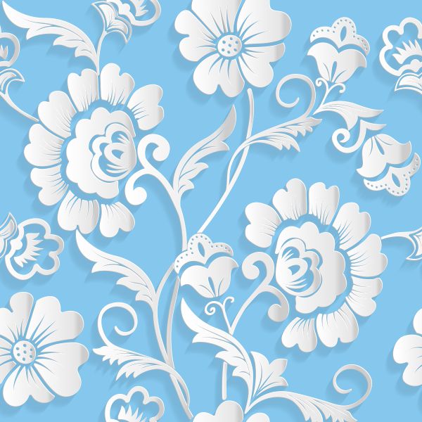 Light Blue Floral Wallpaper
